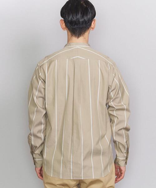 BEAUTY&YOUTH UNITED ARROWS（ビューティーアンドユースユナイテッドアローズ）の「BY 70/2 ブロードストライプ バンドカラーシャツ（シャツ/ブラウス・メンズ・ベージュ/ホワイト・MEDIUM/SMALL/X-SMALL/LARGE/X-LARGE）」の3枚目の写真