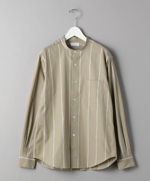 BEAUTY&YOUTH UNITED ARROWS（ビューティーアンドユースユナイテッドアローズ）の「BY 70/2 ブロードストライプ バンドカラーシャツ（シャツ/ブラウス・メンズ・ベージュ/ホワイト・MEDIUM/SMALL/X-SMALL/LARGE/X-LARGE）」の10枚目の写真