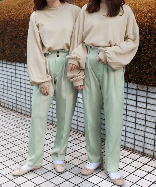 PairPair（ペアペア）の「裏毛リブ付スウェット（スウェット・レディース・ベージュ/ライトグリーン/モカ/ラベンダー・FREE）」の5枚目の写真