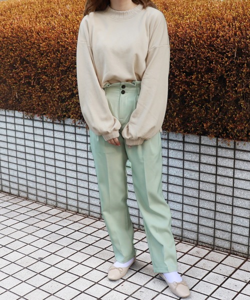 PairPair（ペアペア）の「裏毛リブ付スウェット（スウェット・レディース・ベージュ/ライトグリーン/モカ/ラベンダー・FREE）」の9枚目の写真