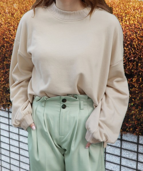 PairPair（ペアペア）の「裏毛リブ付スウェット（スウェット・レディース・ベージュ/ライトグリーン/モカ/ラベンダー・FREE）」の10枚目の写真