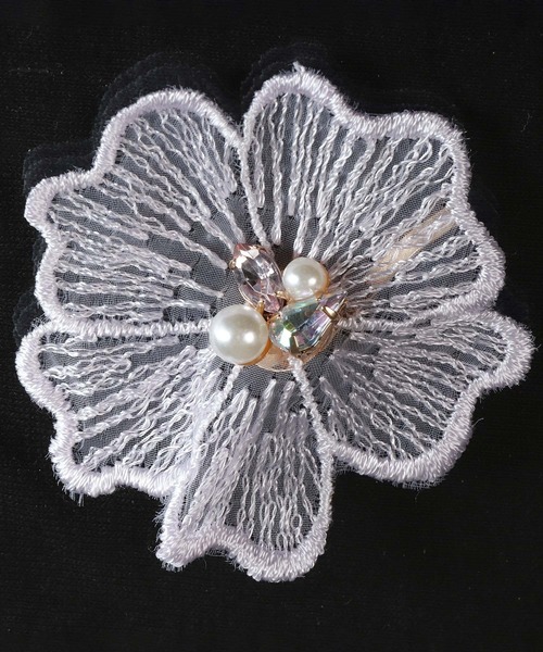 Ree&Mee（リーアンドミー）の「Ree＆Mee ビジュー付き フラワー ポニーフック（バレッタ/ヘアクリップ・レディース・パープル/ホワイト/グリーン/オレンジ・FREE）」の6枚目の写真