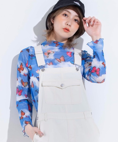 WEGO(ウィゴー)の「WEGO/プリントシースルーシアーTシャツ(Tシャツ/カットソー・レディース・ブルー系その他/ブラック系その他2/アニマル/その他1・FREE)」の3枚目の写真