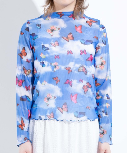 WEGO(ウィゴー)の「WEGO/プリントシースルーシアーTシャツ(Tシャツ/カットソー・レディース・ブルー系その他/ブラック系その他2/アニマル/その他1・FREE)」の22枚目の写真