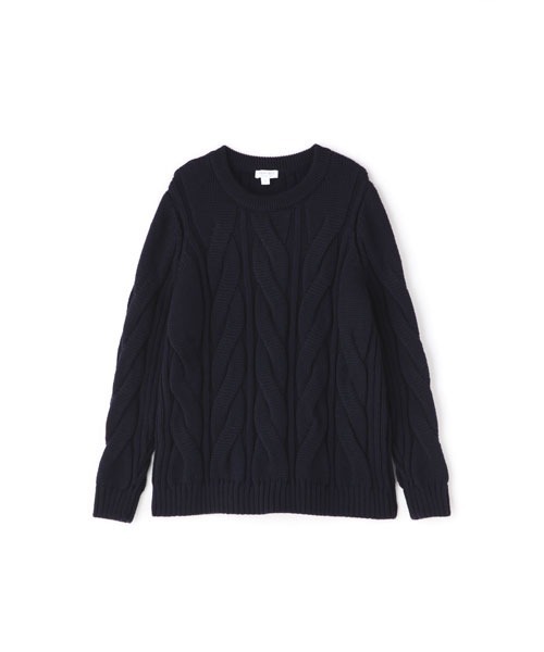 SUNSPEL（サンスペル）の「SUNSPEL / WOMEN’S MERINO BIG CABLE CREW（ニット/セーター・レディース・オフホワイト/ライトブラウン/ネイビー・2）」の3枚目の写真