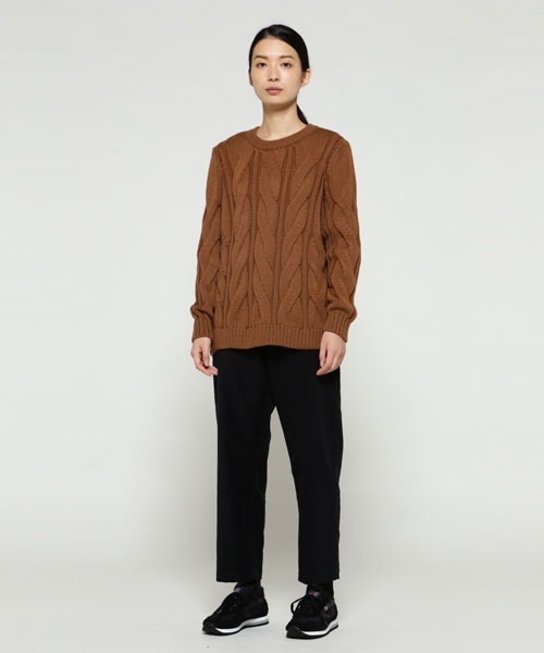 SUNSPEL（サンスペル）の「SUNSPEL / WOMEN’S MERINO BIG CABLE CREW（ニット/セーター・レディース・オフホワイト/ライトブラウン/ネイビー・2）」の7枚目の写真
