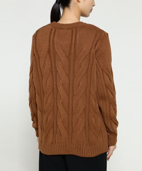 SUNSPEL（サンスペル）の「SUNSPEL / WOMEN’S MERINO BIG CABLE CREW（ニット/セーター・レディース・オフホワイト/ライトブラウン/ネイビー・2）」の8枚目の写真