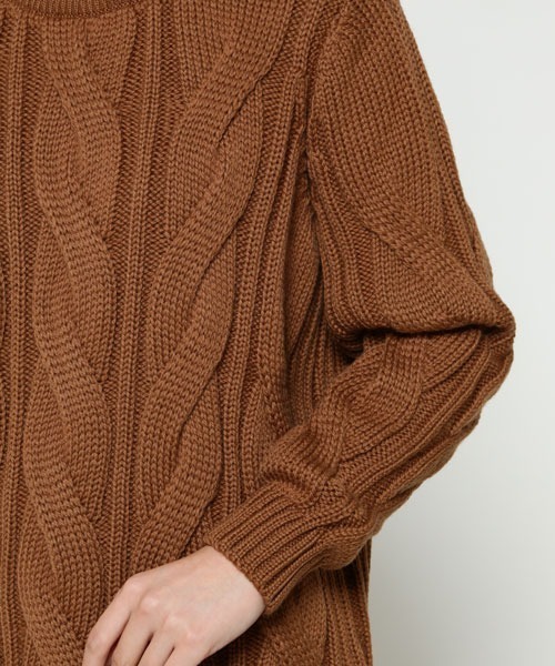 SUNSPEL（サンスペル）の「SUNSPEL / WOMEN’S MERINO BIG CABLE CREW（ニット/セーター・レディース・オフホワイト/ライトブラウン/ネイビー・2）」の11枚目の写真