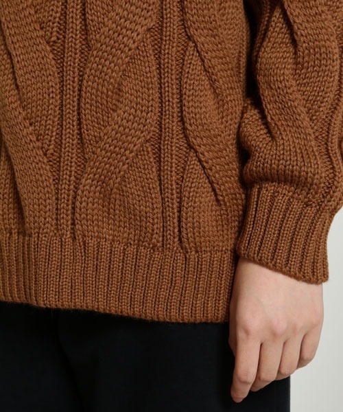 SUNSPEL（サンスペル）の「SUNSPEL / WOMEN’S MERINO BIG CABLE CREW（ニット/セーター・レディース・オフホワイト/ライトブラウン/ネイビー・2）」の12枚目の写真