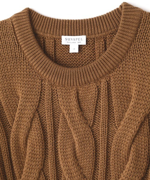 SUNSPEL（サンスペル）の「SUNSPEL / WOMEN’S MERINO BIG CABLE CREW（ニット/セーター・レディース・オフホワイト/ライトブラウン/ネイビー・2）」の13枚目の写真