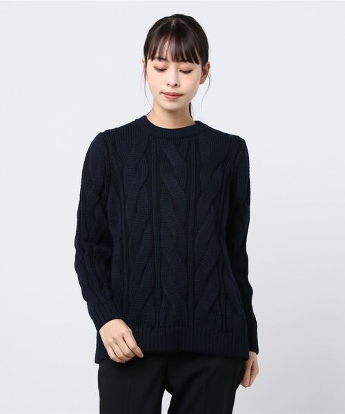 SUNSPEL（サンスペル）の「SUNSPEL / WOMEN’S MERINO BIG CABLE CREW（ニット/セーター・レディース・オフホワイト/ライトブラウン/ネイビー・2）」の17枚目の写真
