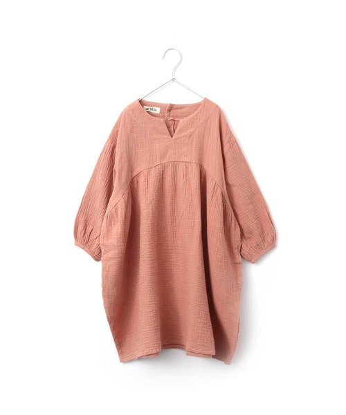 MAKE YOUR DAY（メイクユアデイ）の「ギャザー切替ワンピース■80～140cm（ワンピース・キッズ・ダークグリーン/ベージュ/ダークブラウン/ブラウン/サーモンピンク/ピンク・140/90/120/80/130/100/110）」の6枚目の写真