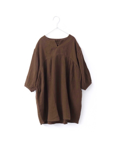 MAKE YOUR DAY（メイクユアデイ）の「ギャザー切替ワンピース■80～140cm（ワンピース・キッズ・ダークグリーン/ベージュ/ダークブラウン/ブラウン/サーモンピンク/ピンク・140/90/120/80/130/100/110）」の21枚目の写真