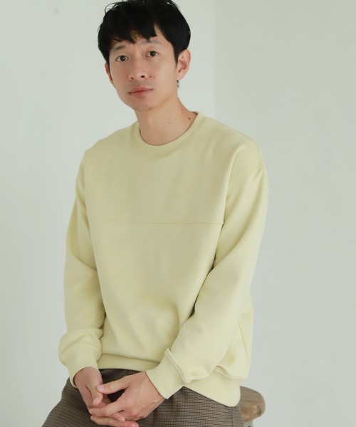 LAKOLE（ラコレ）の「ニュアンススエードプルオーバー / LAKOLE（スウェット・メンズ・オリーブ/サックスブルー/ピンク/ライトグレー/アクア/サンドグレー/ライトグリーン/イエロー・SMALL/MEDIUM/LARGE/X-LARGE）」の7枚目の写真