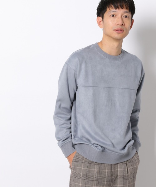 LAKOLE（ラコレ）の「ニュアンススエードプルオーバー / LAKOLE（スウェット・メンズ・オリーブ/サックスブルー/ピンク/ライトグレー/アクア/サンドグレー/ライトグリーン/イエロー・SMALL/MEDIUM/LARGE/X-LARGE）」の9枚目の写真