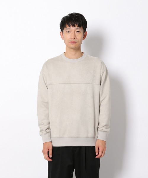 LAKOLE（ラコレ）の「ニュアンススエードプルオーバー / LAKOLE（スウェット・メンズ・オリーブ/サックスブルー/ピンク/ライトグレー/アクア/サンドグレー/ライトグリーン/イエロー・SMALL/MEDIUM/LARGE/X-LARGE）」の10枚目の写真