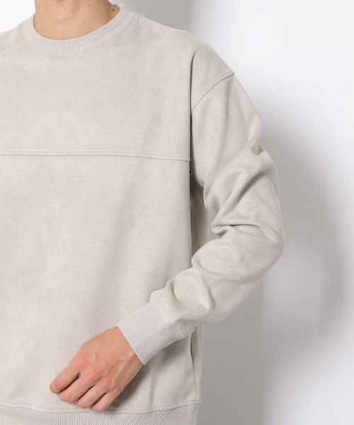 LAKOLE（ラコレ）の「ニュアンススエードプルオーバー / LAKOLE（スウェット・メンズ・オリーブ/サックスブルー/ピンク/ライトグレー/アクア/サンドグレー/ライトグリーン/イエロー・SMALL/MEDIUM/LARGE/X-LARGE）」の14枚目の写真