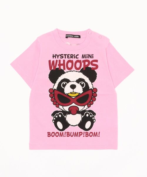HYSTERIC MINI（ヒステリックミニ）の「PANDA WHOOPS半袖Tシャツ（Tシャツ/カットソー・キッズ・ホワイト/ブラック/ピンク・90）」の3枚目の写真