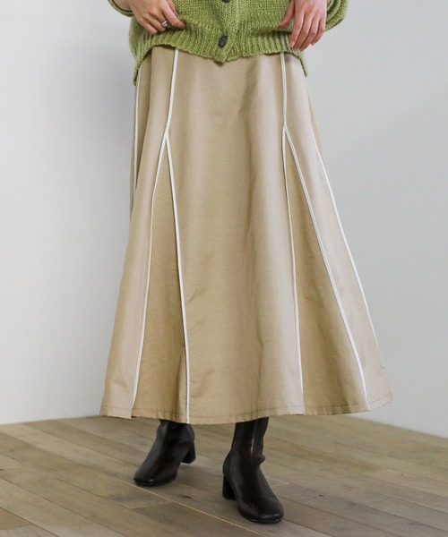 select MOCA(セレクトモカ)の「2021 SS ウェザークロスパイピングデザインスカート(スカート・レディース・カーキ/ブルー/ベージュ・FREE)」の17枚目の写真