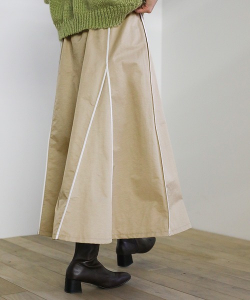 select MOCA(セレクトモカ)の「2021 SS ウェザークロスパイピングデザインスカート(スカート・レディース・カーキ/ブルー/ベージュ・FREE)」の20枚目の写真