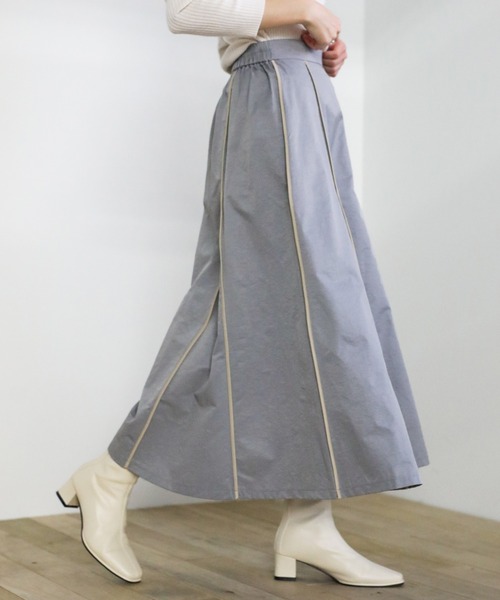 select MOCA(セレクトモカ)の「2021 SS ウェザークロスパイピングデザインスカート(スカート・レディース・カーキ/ブルー/ベージュ・FREE)」の14枚目の写真