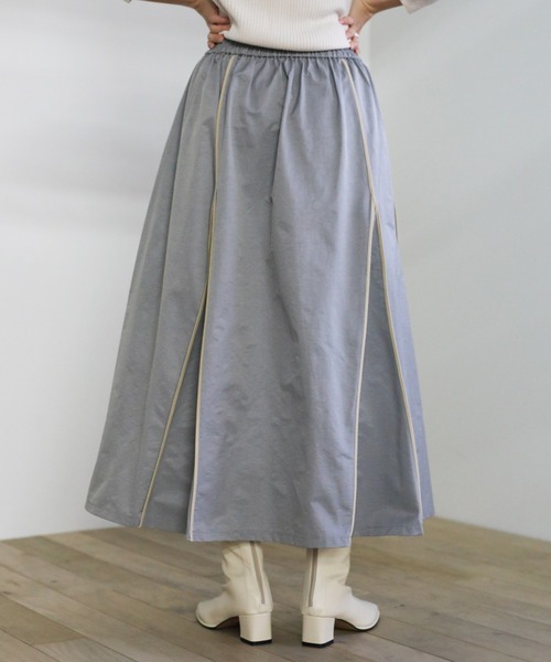 select MOCA(セレクトモカ)の「2021 SS ウェザークロスパイピングデザインスカート(スカート・レディース・カーキ/ブルー/ベージュ・FREE)」の16枚目の写真