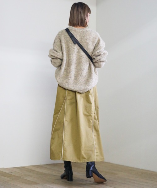 select MOCA(セレクトモカ)の「2021 SS ウェザークロスパイピングデザインスカート(スカート・レディース・カーキ/ブルー/ベージュ・FREE)」の8枚目の写真