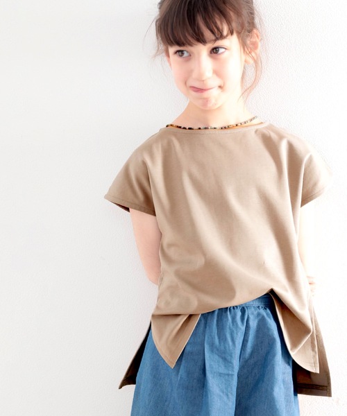 classicalelf(クラシカルエルフ)の「《キッズ》綿100% 上質コットン。シンプルフレンチトップス(Tシャツ/カットソー・キッズ・ブラック/モカ/ホワイト・150/160/140/130)」の5枚目の写真