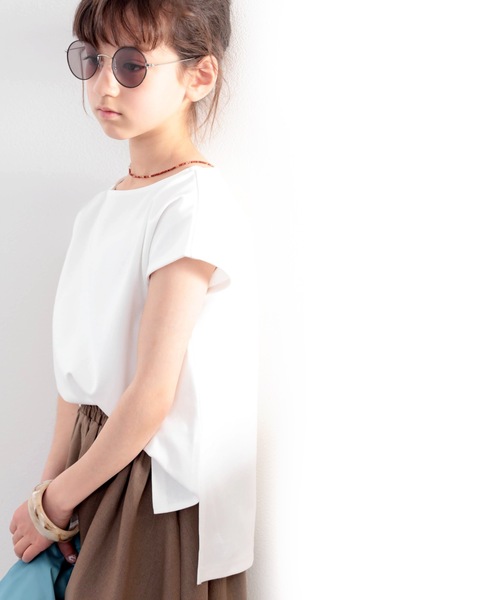 classicalelf(クラシカルエルフ)の「《キッズ》綿100% 上質コットン。シンプルフレンチトップス(Tシャツ/カットソー・キッズ・ブラック/モカ/ホワイト・150/160/140/130)」の12枚目の写真