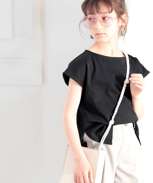 classicalelf(クラシカルエルフ)の「《キッズ》綿100% 上質コットン。シンプルフレンチトップス(Tシャツ/カットソー・キッズ・ブラック/モカ/ホワイト・150/160/140/130)」の20枚目の写真