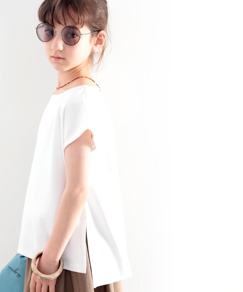 classicalelf(クラシカルエルフ)の「《キッズ》綿100% 上質コットン。シンプルフレンチトップス(Tシャツ/カットソー・キッズ・ブラック/モカ/ホワイト・150/160/140/130)」の9枚目の写真