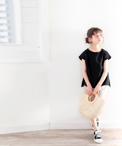 classicalelf(クラシカルエルフ)の「《キッズ》綿100% 上質コットン。シンプルフレンチトップス(Tシャツ/カットソー・キッズ・ブラック/モカ/ホワイト・150/160/140/130)」の21枚目の写真