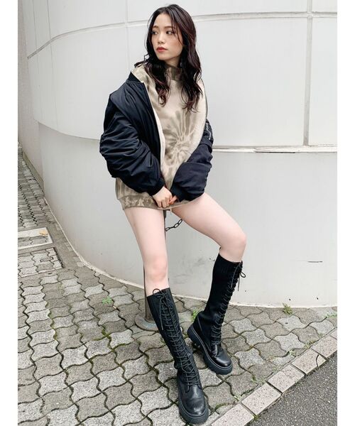 GYDA(ジェイダ)の「リバーシブルエコファーoriginal color MA-1(ブルゾン・レディース・ブラック/オリーブ/ピンク・FREE)」の17枚目の写真