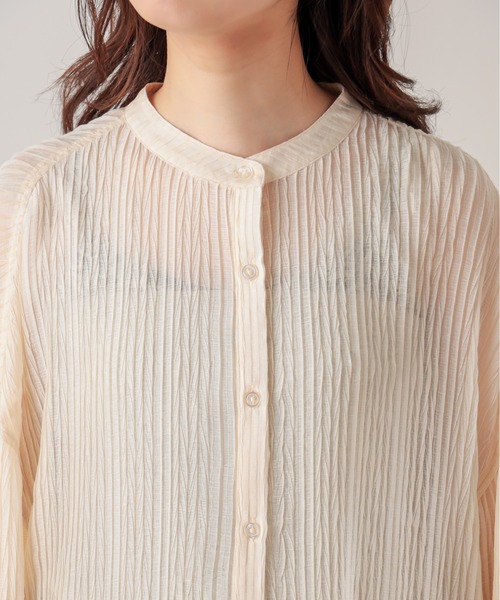natural couture(ナチュラルクチュール)の「シアープリーツシャツチュニック(シャツ/ブラウス・レディース・アイボリー/グレー/ピンク・FREE)」の19枚目の写真