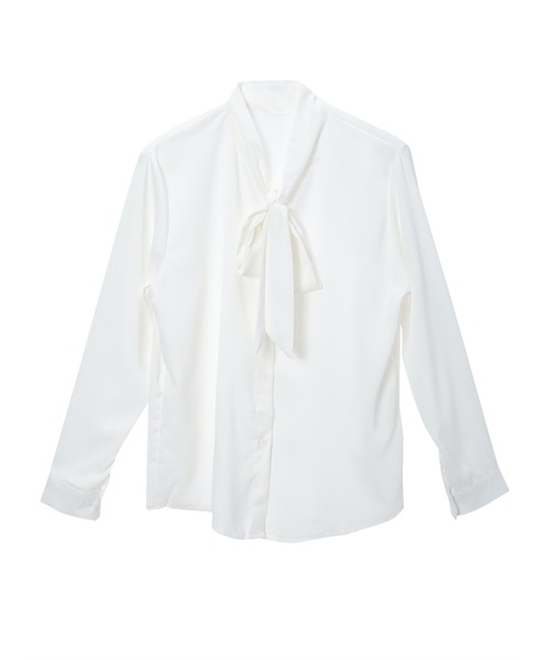 fifth(フィフス)の「ボウタイブラウス(シャツ/ブラウス・レディース・ホワイト/グレー・MEDIUM)」の10枚目の写真