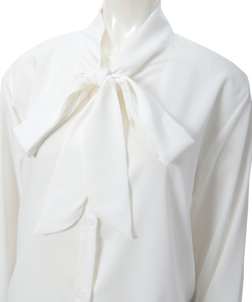 fifth(フィフス)の「ボウタイブラウス(シャツ/ブラウス・レディース・ホワイト/グレー・MEDIUM)」の5枚目の写真