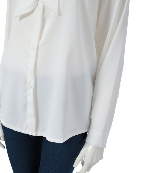fifth(フィフス)の「ボウタイブラウス(シャツ/ブラウス・レディース・ホワイト/グレー・MEDIUM)」の6枚目の写真