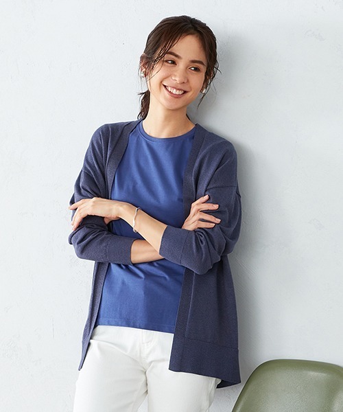 COMME CA ISM(コムサイズム)の「ラメ ニットカーディガン(カーディガン/ボレロ・レディース・ベージュ/ブルー/チャコール・MEDIUM/LARGE)」の7枚目の写真