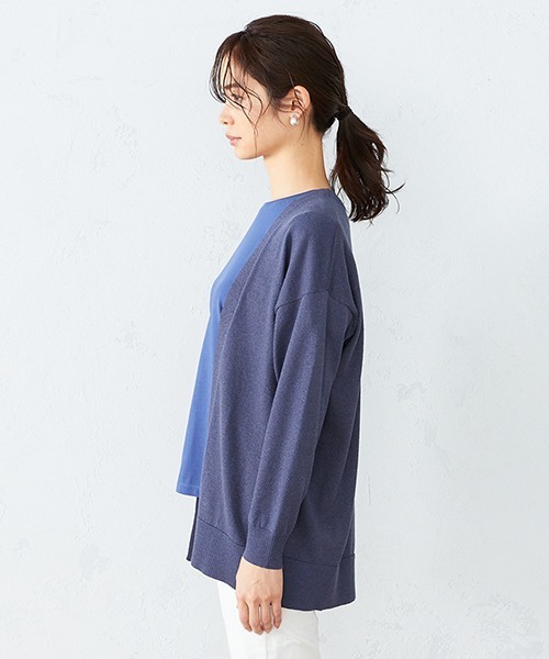 COMME CA ISM(コムサイズム)の「ラメ ニットカーディガン(カーディガン/ボレロ・レディース・ベージュ/ブルー/チャコール・MEDIUM/LARGE)」の8枚目の写真