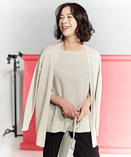 COMME CA ISM(コムサイズム)の「ラメ ニットカーディガン(カーディガン/ボレロ・レディース・ベージュ/ブルー/チャコール・MEDIUM/LARGE)」の18枚目の写真