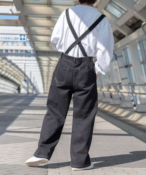 kutir（クティール）の「サス付きステッチワイドパンツ（その他パンツ・メンズ・ブラック/ダークグリーン/サックスブルー/キナリ・SMALL/MEDIUM/LARGE）」の6枚目の写真