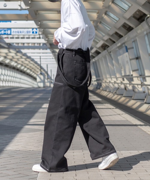 kutir（クティール）の「サス付きステッチワイドパンツ（その他パンツ・メンズ・ブラック/ダークグリーン/サックスブルー/キナリ・SMALL/MEDIUM/LARGE）」の7枚目の写真