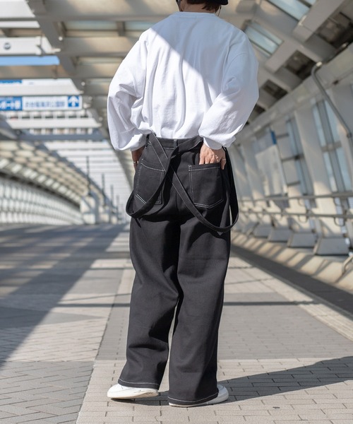 kutir（クティール）の「サス付きステッチワイドパンツ（その他パンツ・メンズ・ブラック/ダークグリーン/サックスブルー/キナリ・SMALL/MEDIUM/LARGE）」の5枚目の写真