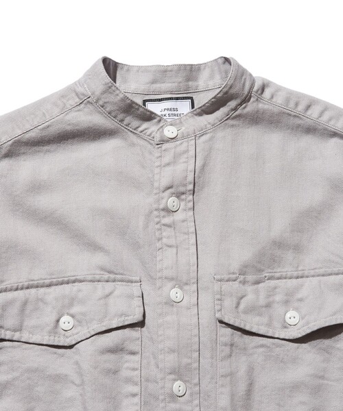 J.PRESS YORK STREET(ジェイプレスヨークストリート)の「【UNISEX】ライトツイル バンドカラーシャツ(シャツ/ブラウス・メンズ・ホワイト系/ライトグレー系/ベージュ系/ネイビー系・SMALL/MEDIUM/LARGE/X-LARGE)」の6枚目の写真