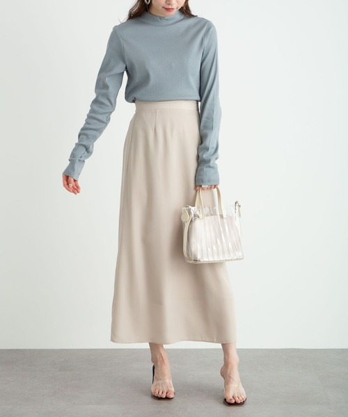 earth music&ecology（アースミュージックアンドエコロジー）の「チェーン柄リブ長袖ハイネックプルオーバー ＊（Tシャツ/カットソー・レディース・サックスブルー/オフホワイト/杢グレー/ブラック/イエロー/ベージュ系その他2・M/S）」の9枚目の写真