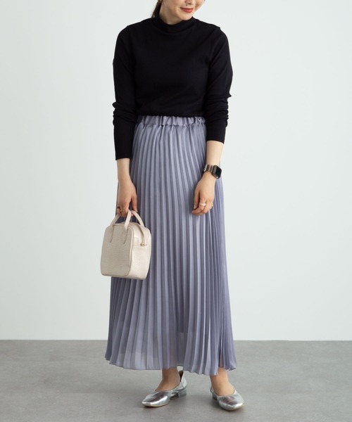 earth music&ecology（アースミュージックアンドエコロジー）の「チェーン柄リブ長袖ハイネックプルオーバー ＊（Tシャツ/カットソー・レディース・サックスブルー/オフホワイト/杢グレー/ブラック/イエロー/ベージュ系その他2・M/S）」の14枚目の写真