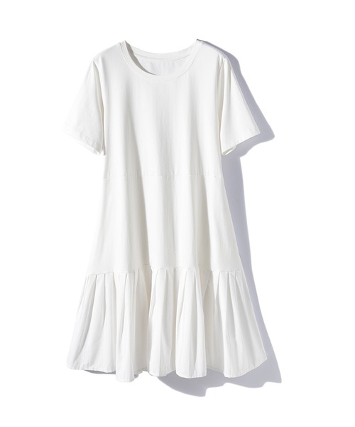 SAISON DE PAPILLON（セゾンドパピヨン）の「プリーツヘムTシャツワンピース（ワンピース・レディース・ブラック・S/M/L）」の8枚目の写真