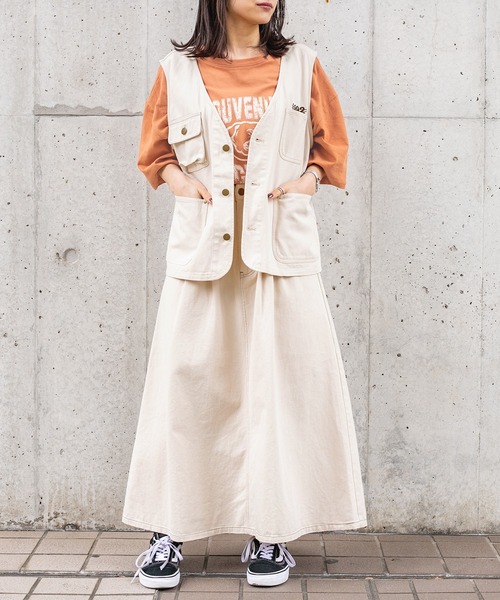 PairPair（ペアペア）の「シェフベスト/ワークベスト(ユニセックス)（ベスト・メンズ・ベージュ/スミクロ/アイボリー・LARGE/MEDIUM）」の6枚目の写真