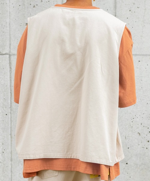 PairPair（ペアペア）の「シェフベスト/ワークベスト(ユニセックス)（ベスト・メンズ・ベージュ/スミクロ/アイボリー・LARGE/MEDIUM）」の13枚目の写真