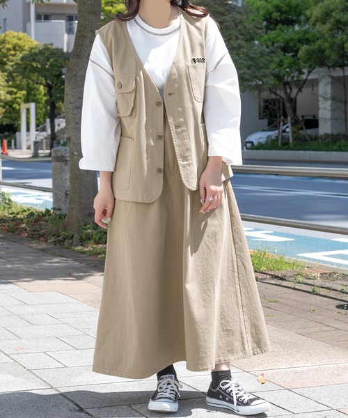 PairPair（ペアペア）の「シェフベスト/ワークベスト(ユニセックス)（ベスト・メンズ・ベージュ/スミクロ/アイボリー・LARGE/MEDIUM）」の16枚目の写真